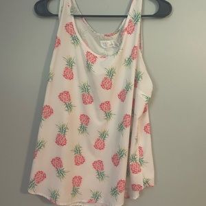 Silk pineapple tank top